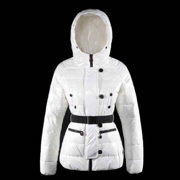 Moncler Moda bianco con cappuccio e in vita Donna Giacche uscita